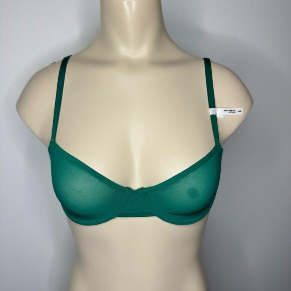 Aerie Womens Size 32B Balconette Unlined Underwire Bra Green Mesh Adjustable NWT - Picture 1 of 4